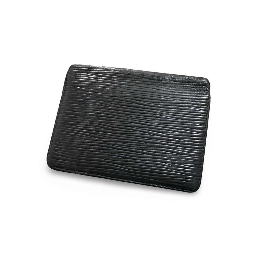 Louis Vuitton Black Leather Bi fold Wallet Noir Portefeuille Wallet Multiple Epi